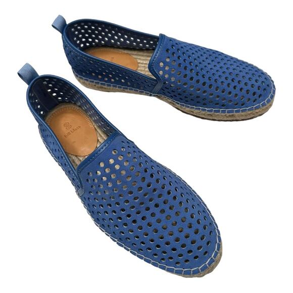 Bill Blass Sutton Perforated Blue Espadrille Flat Size 7 - Picture 6 of 11